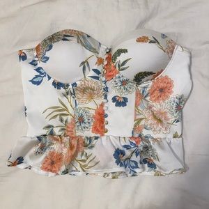 Superdown floral corset top